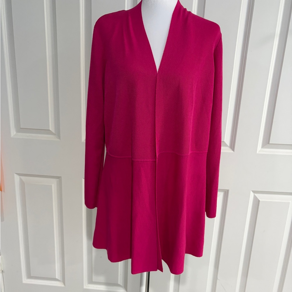 Anne Klein Fuchsia Knit Cardigan size large.